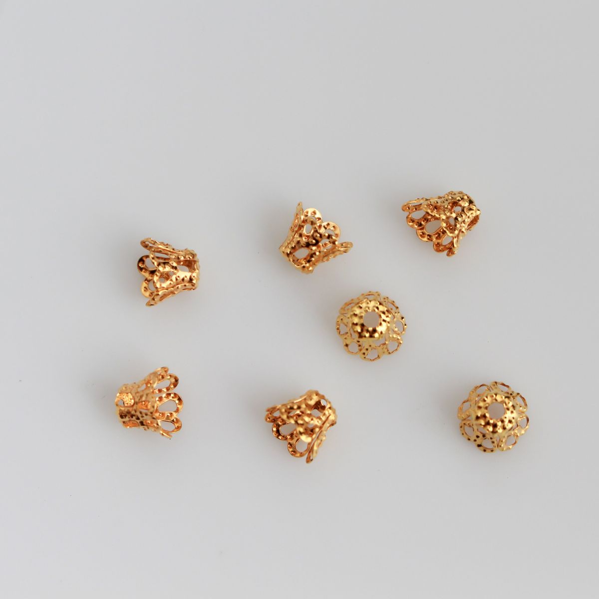 Golden Filigree Bead Cap Cups 6mm in diameter x 5mm long (Fit beads 6 - 8mm), 120pcs