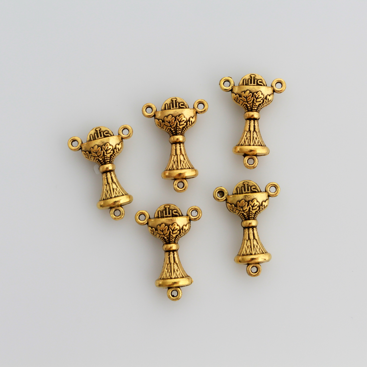 Holy Communion Chalice Rosary Centerpieces - Available in Silver, Bronze, Gold, 5pcs