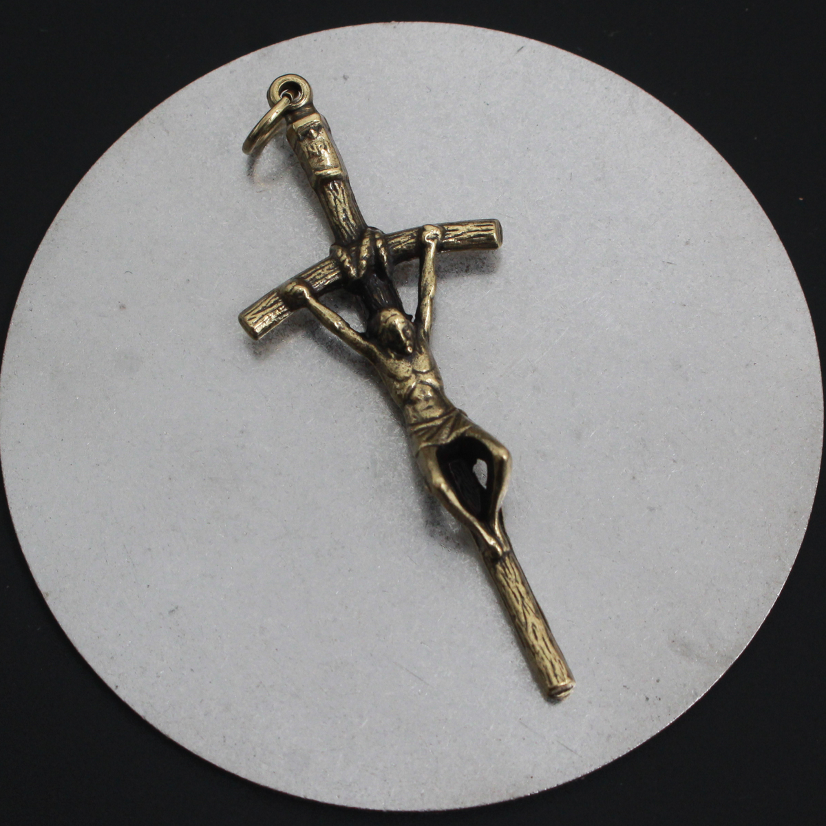 Bronze Papal Crucifix Pendant of Pope Saint John Paul II - Manzu's Crucifix Cross 2.25" Long