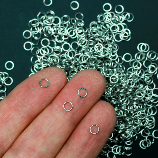4mm Silver Jump Rings 24 Gauge Stainless Steel - 200pcs 4mmx0.5mm