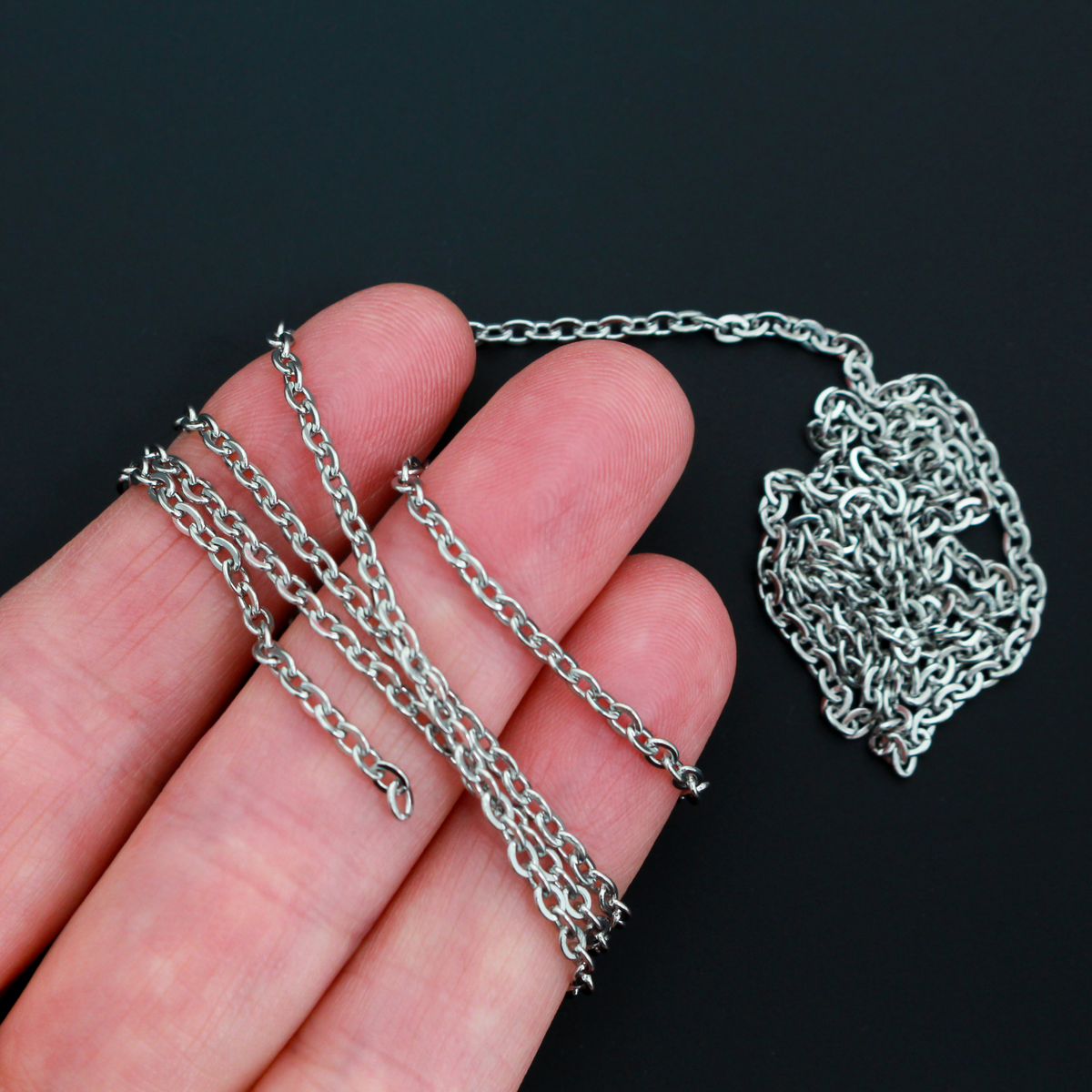Heavy Duty Rosary Chain - Soldered Stainless Steel Links 3x2x0.5mm, 1m long (3.28 Feet)