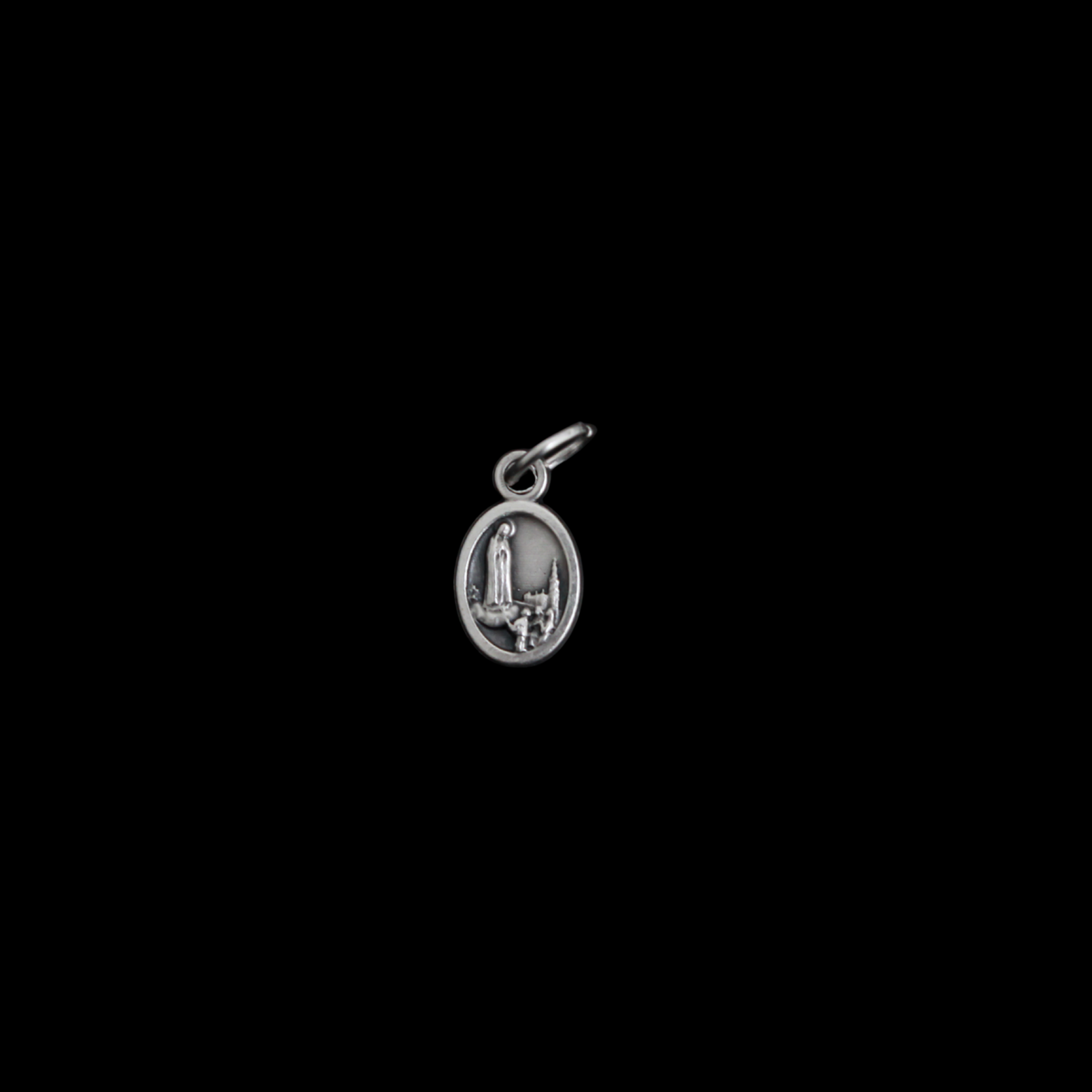 Our Lady of Fatima with Sacred Heart of Jesus Mini Medal 1/2" Long, Made in Italy
