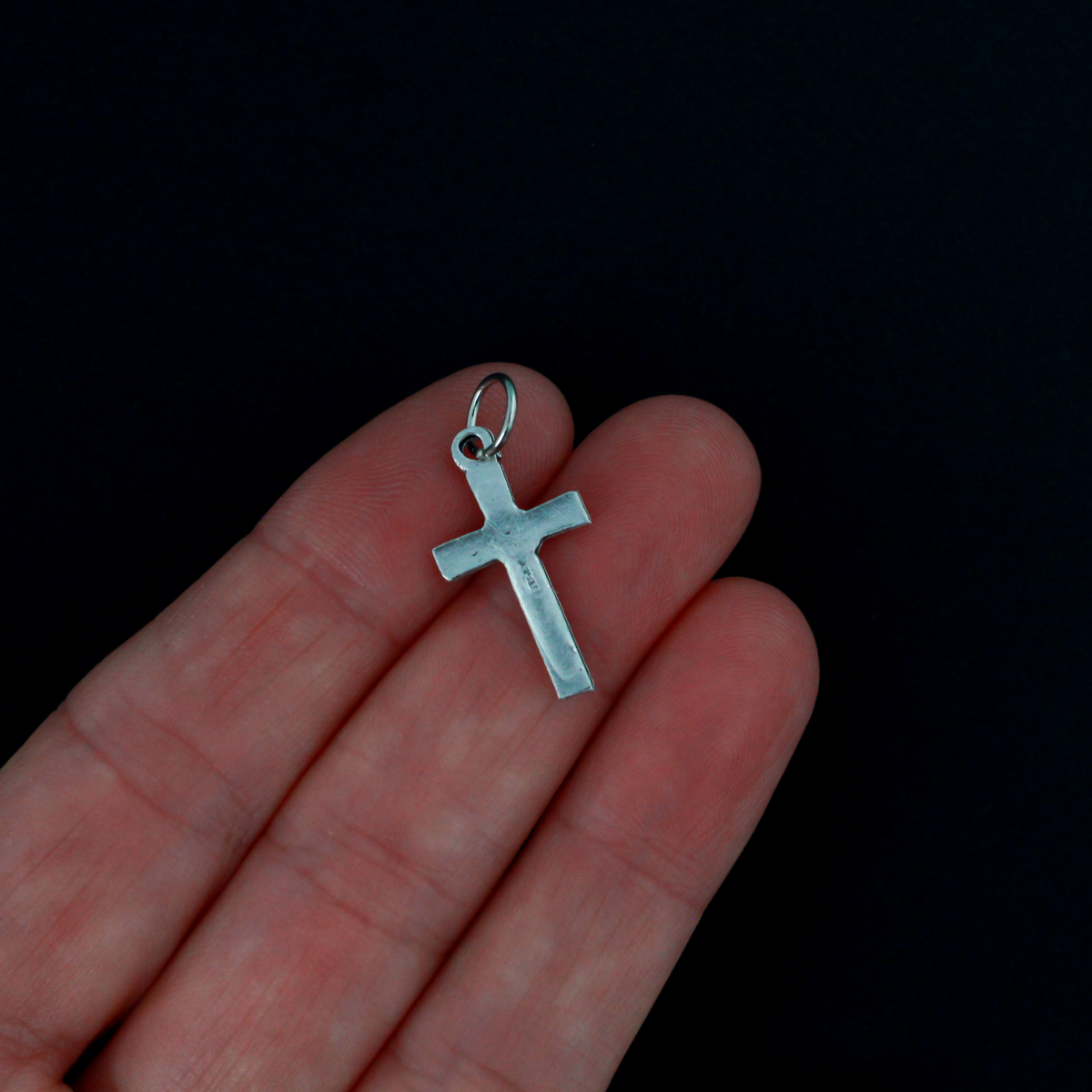 Small Flat Crucifix Cross Pendant, 7/8" Long