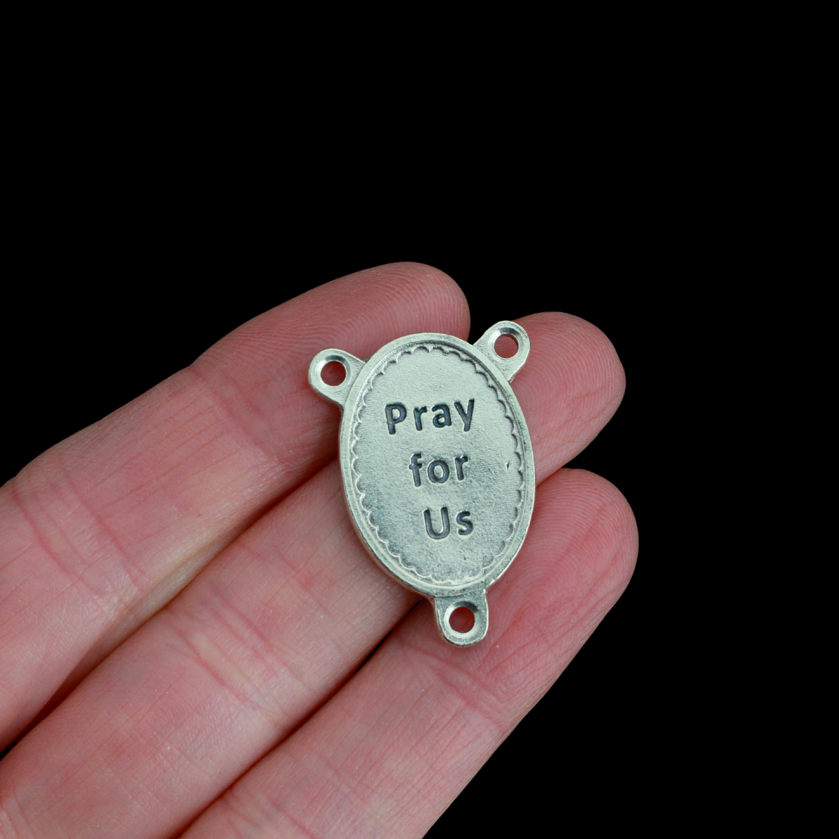 Saint Jude Rosary Centerpiece with Green Enamel Detail - Patron Saint of Hope and Desperate Cases