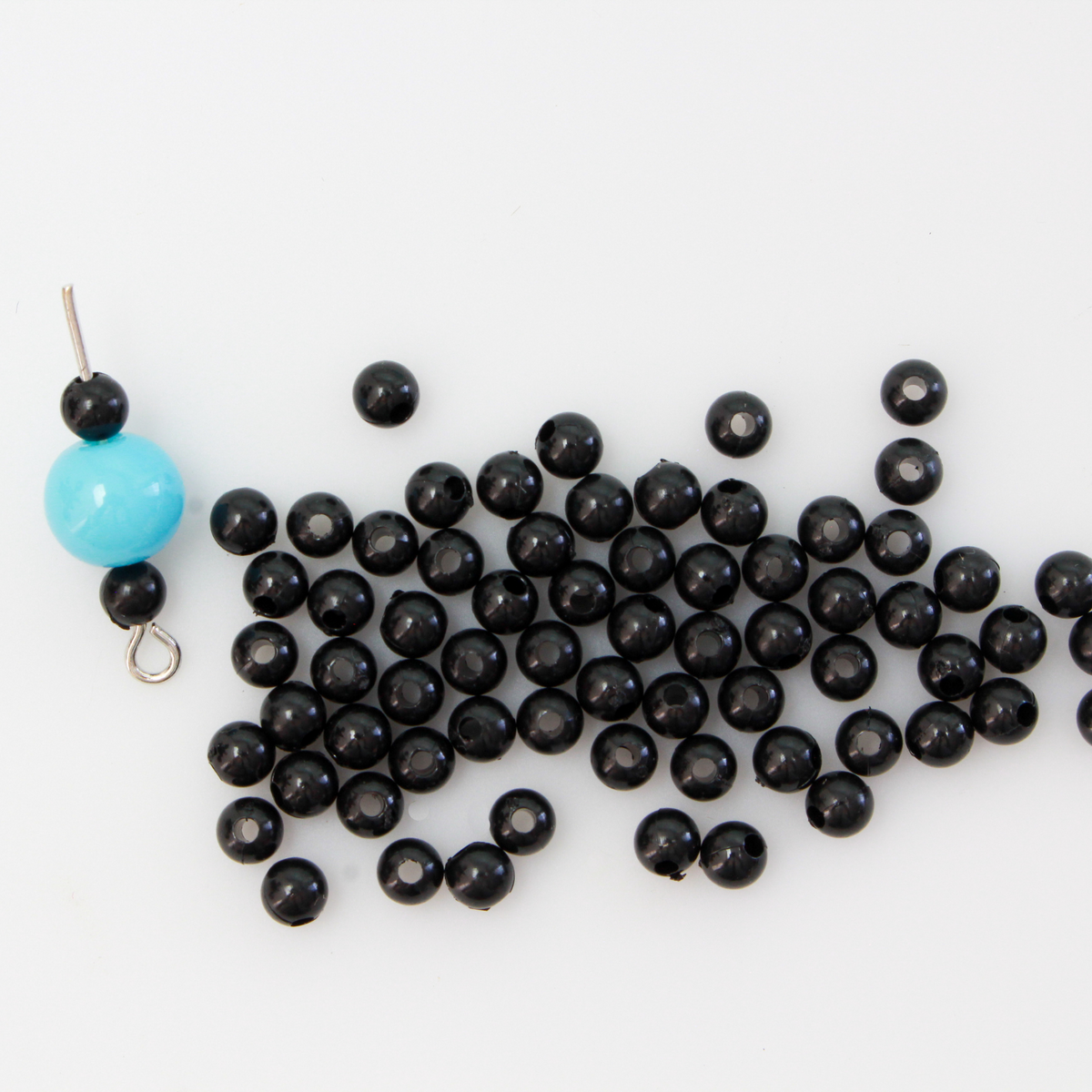 acrylic black opaque beads that are small and perfect for spacer beads, 4mm round