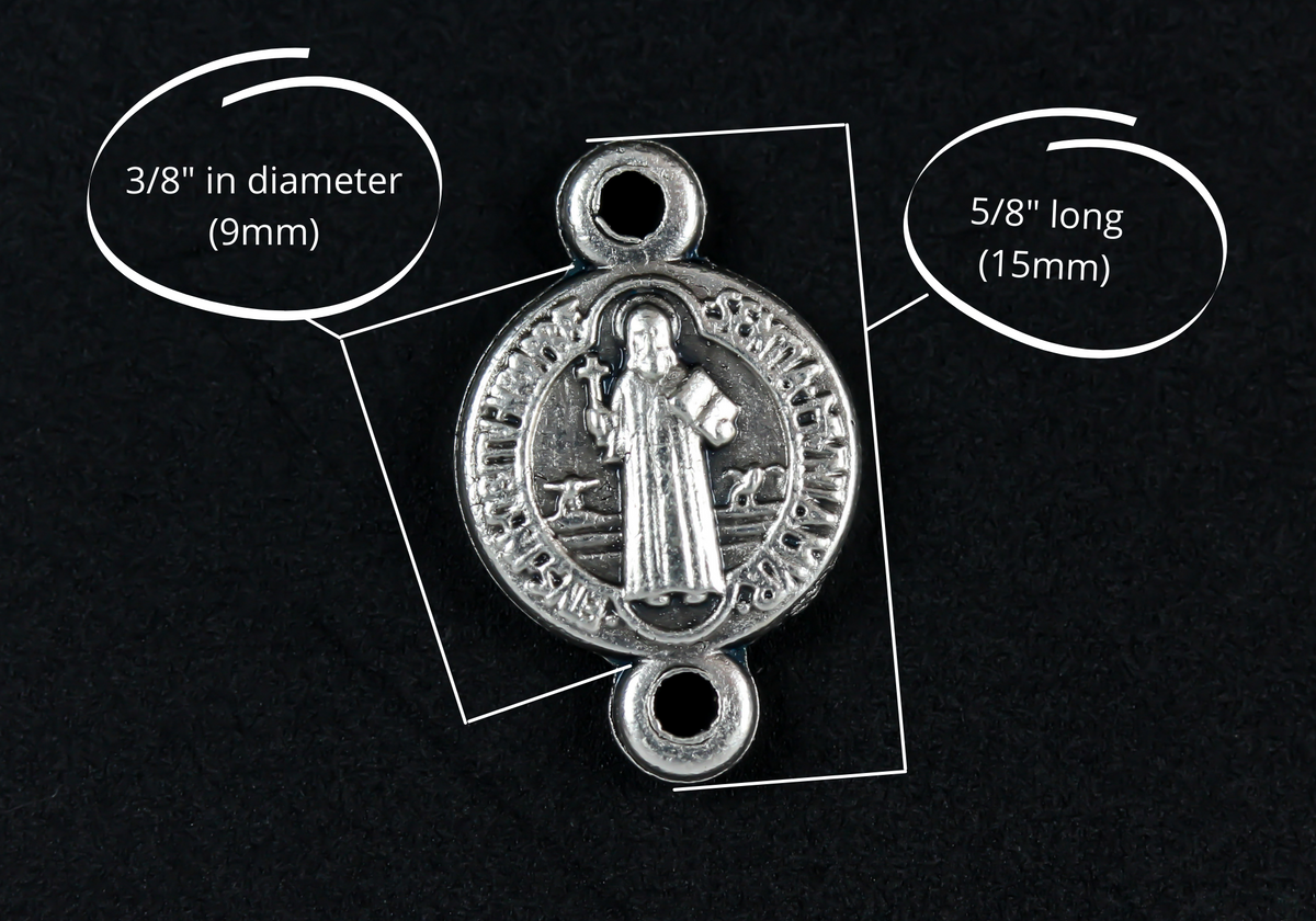 Saint Benedict Our Father Beads Connector Links - Protection Against Evil 15mm x 9mm 6pcs