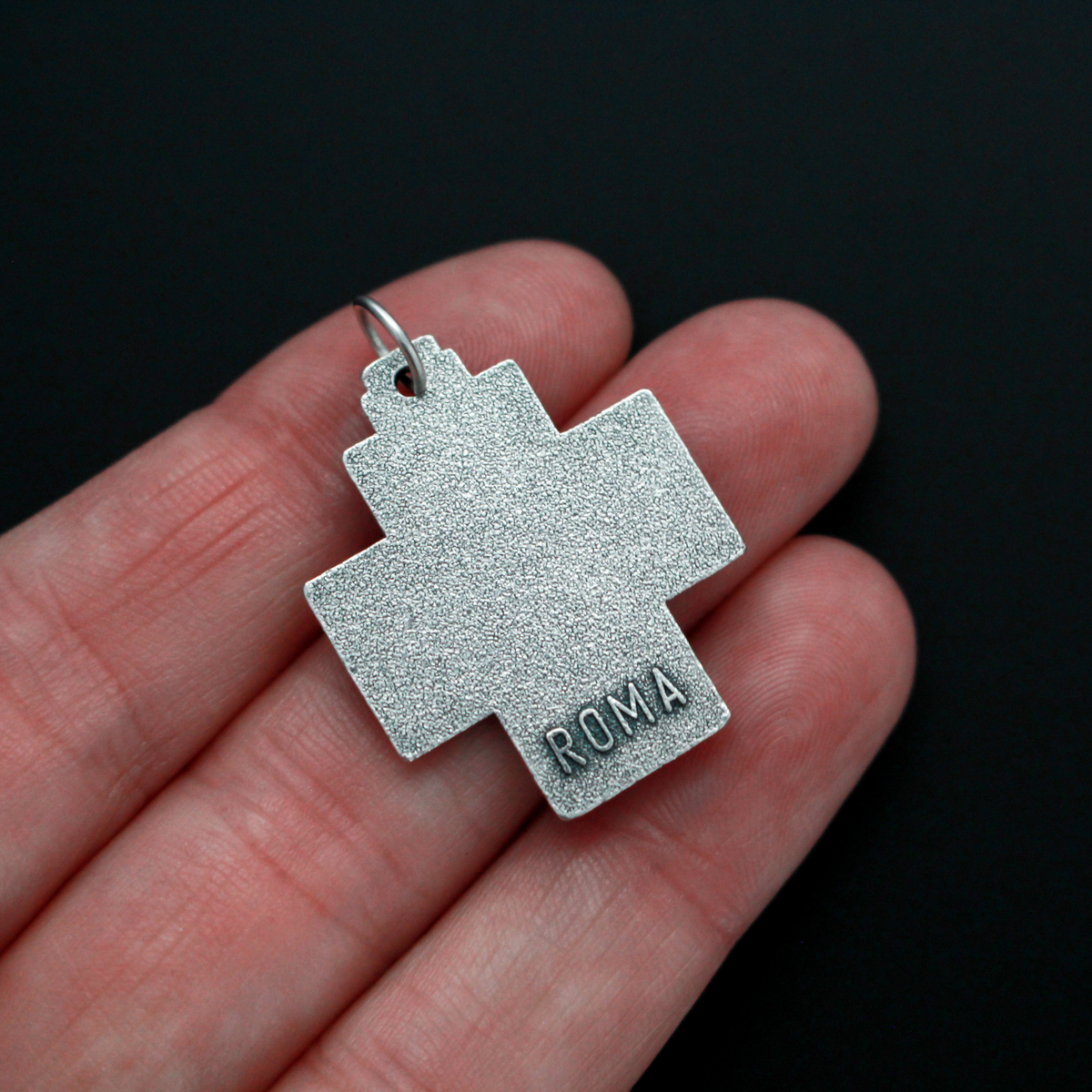 Jesus Alpha Omega Cross Pendant - Silver Chi Rho Jesus Christogram