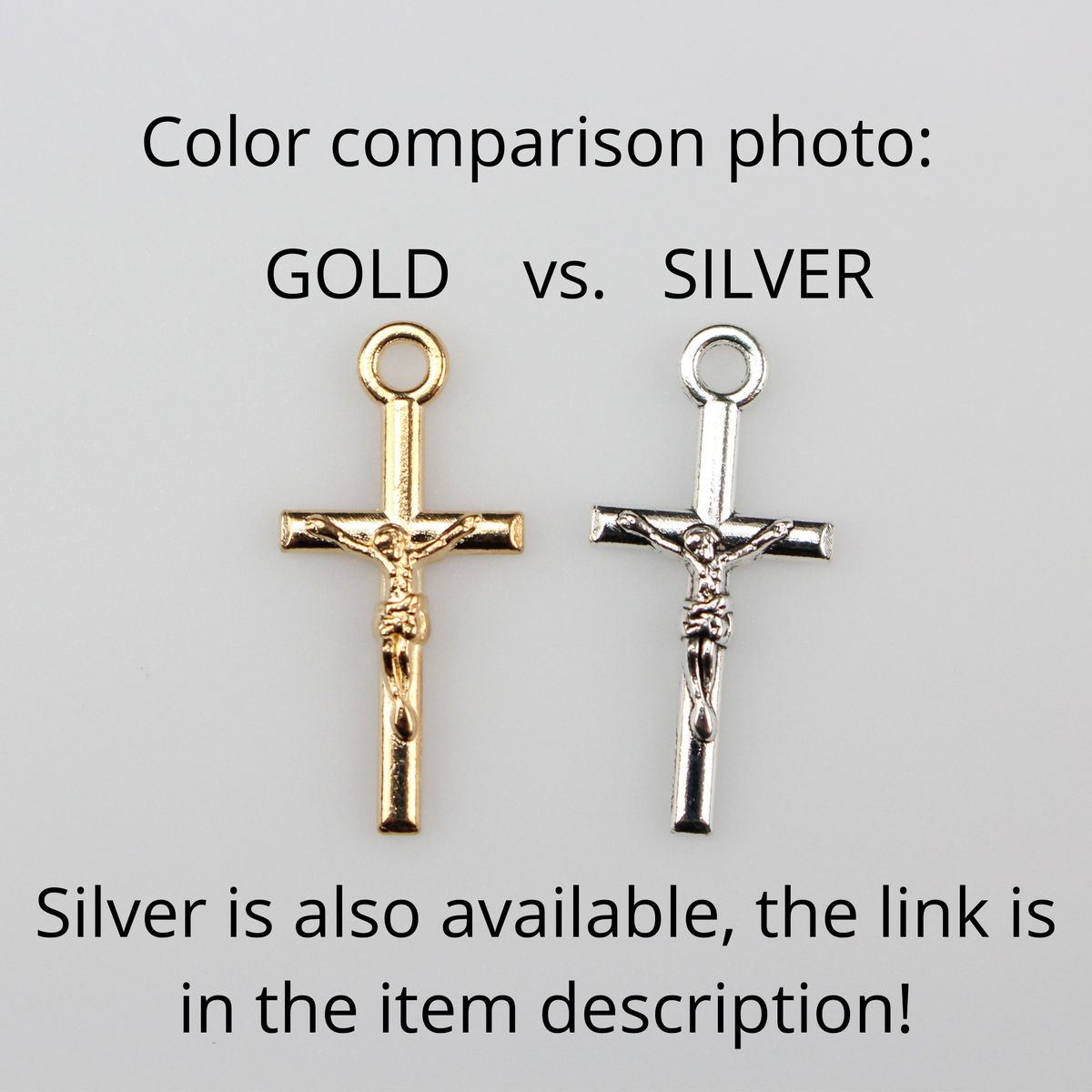 Crucifix Cross Charms - Gold Tone 22mm 25pcs