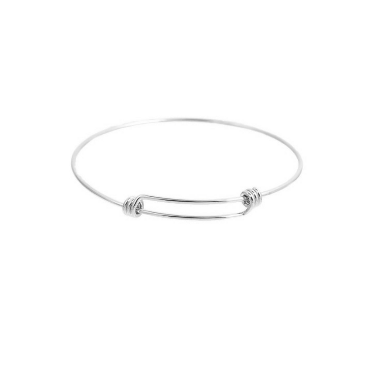 Adjustable Bangle Bracelet - Stainless Steel Wire Expandable Charm Bracelet 65mm