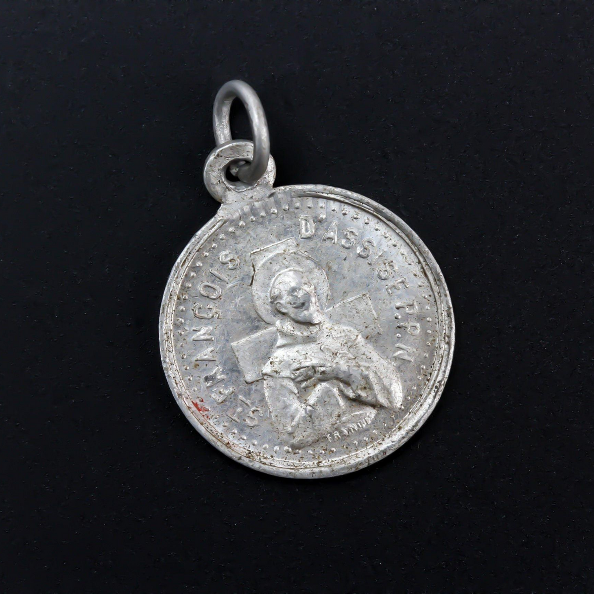 Vintage Saint Anthony of Padua and Saint Francis of Assisi Pray For Us French Religious Medal