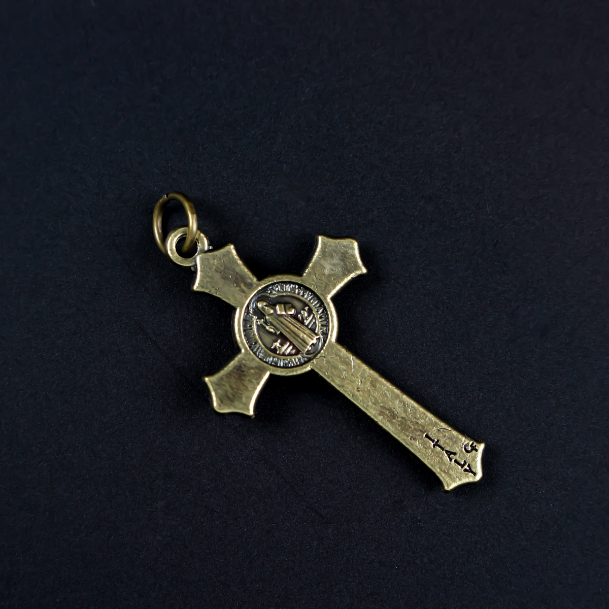Bronze Saint Benedict Crucifix with Flared Edge 1.5" Long