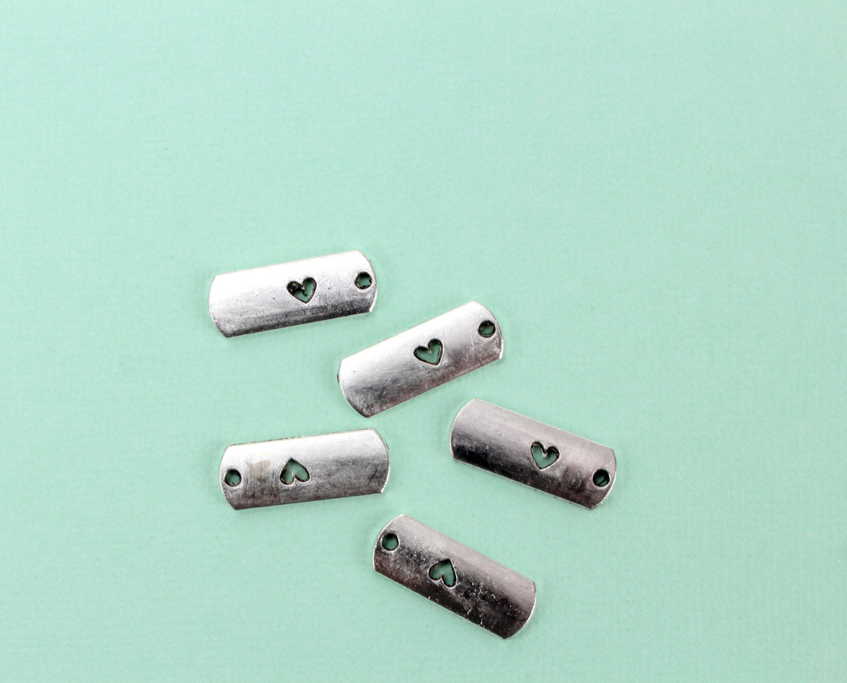 Love Inspirational Message Word Charms - Silver Tone 5pcs