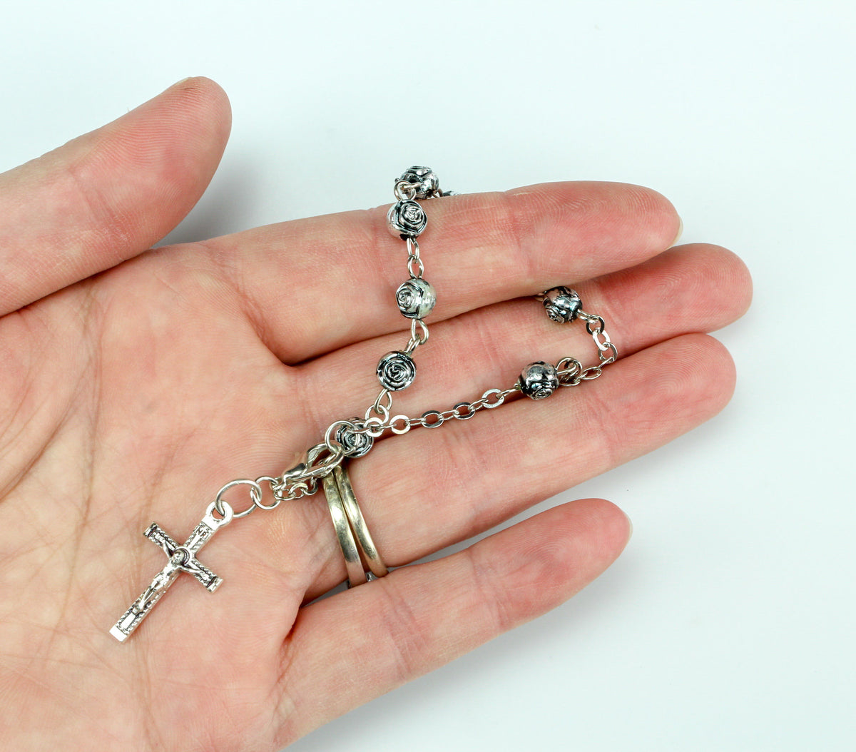 Crucifix Cross Pendant - Genuine Silver Plate 1" long