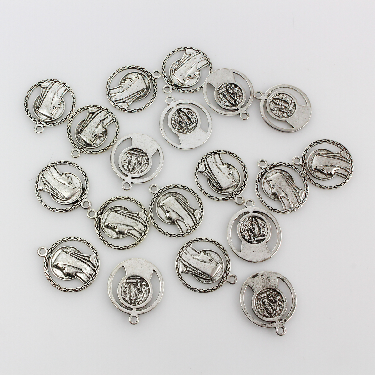 Our Lady of Lourdes Medallion - St Bernadette Religious Jewelry Pendant 5pcs