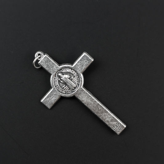 Saint Benedict Large Rosary Crucifix Cross 2-1/8 inches long