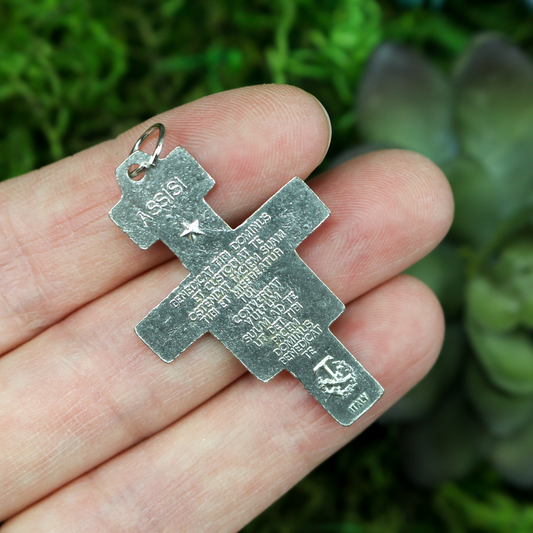 Franciscan Cross - San Damiano Cross Pendant - St Francis of Assisi Cross 1-7/8" long Made in Italy