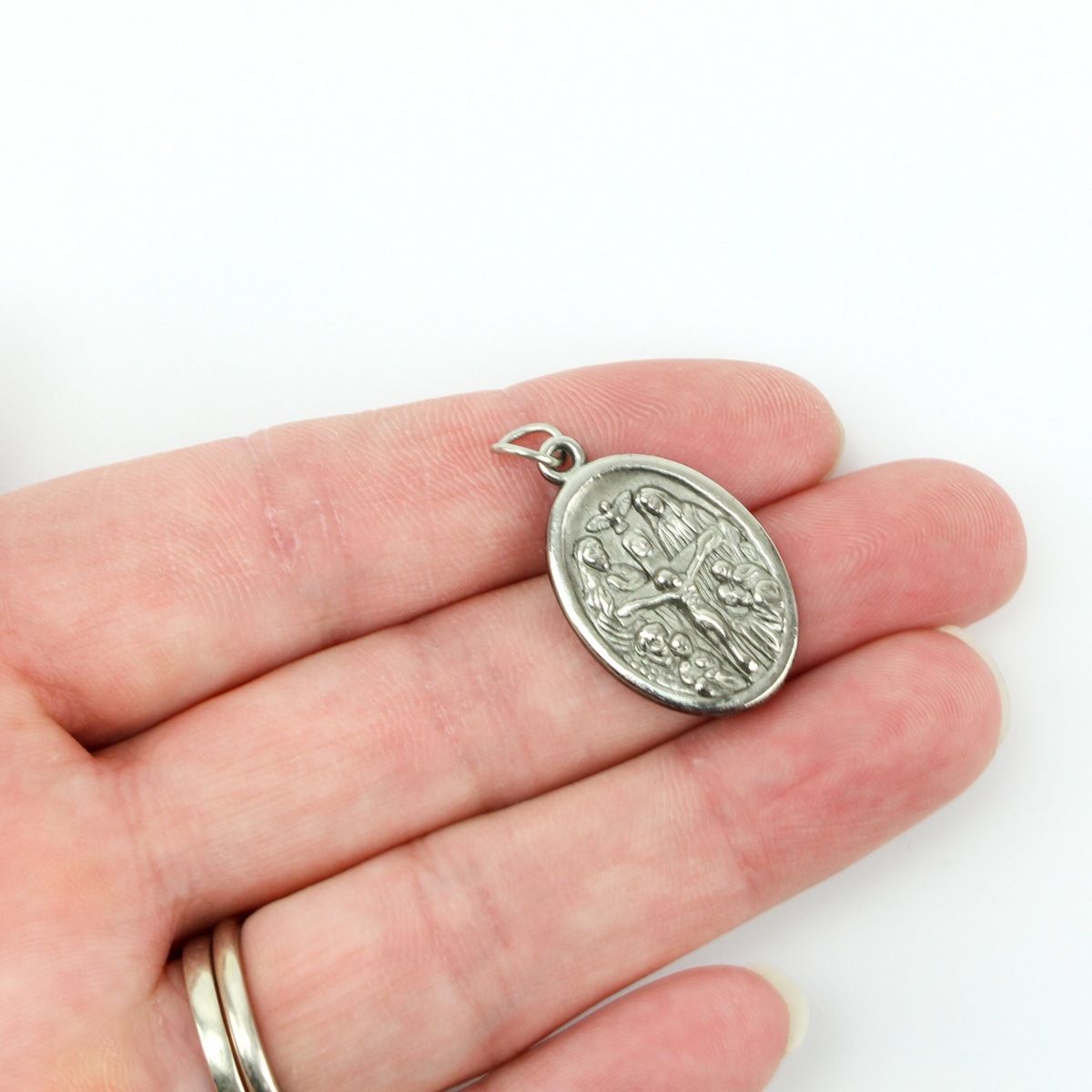 Vintage Crucifixion Four Way Cross Scapular Medal