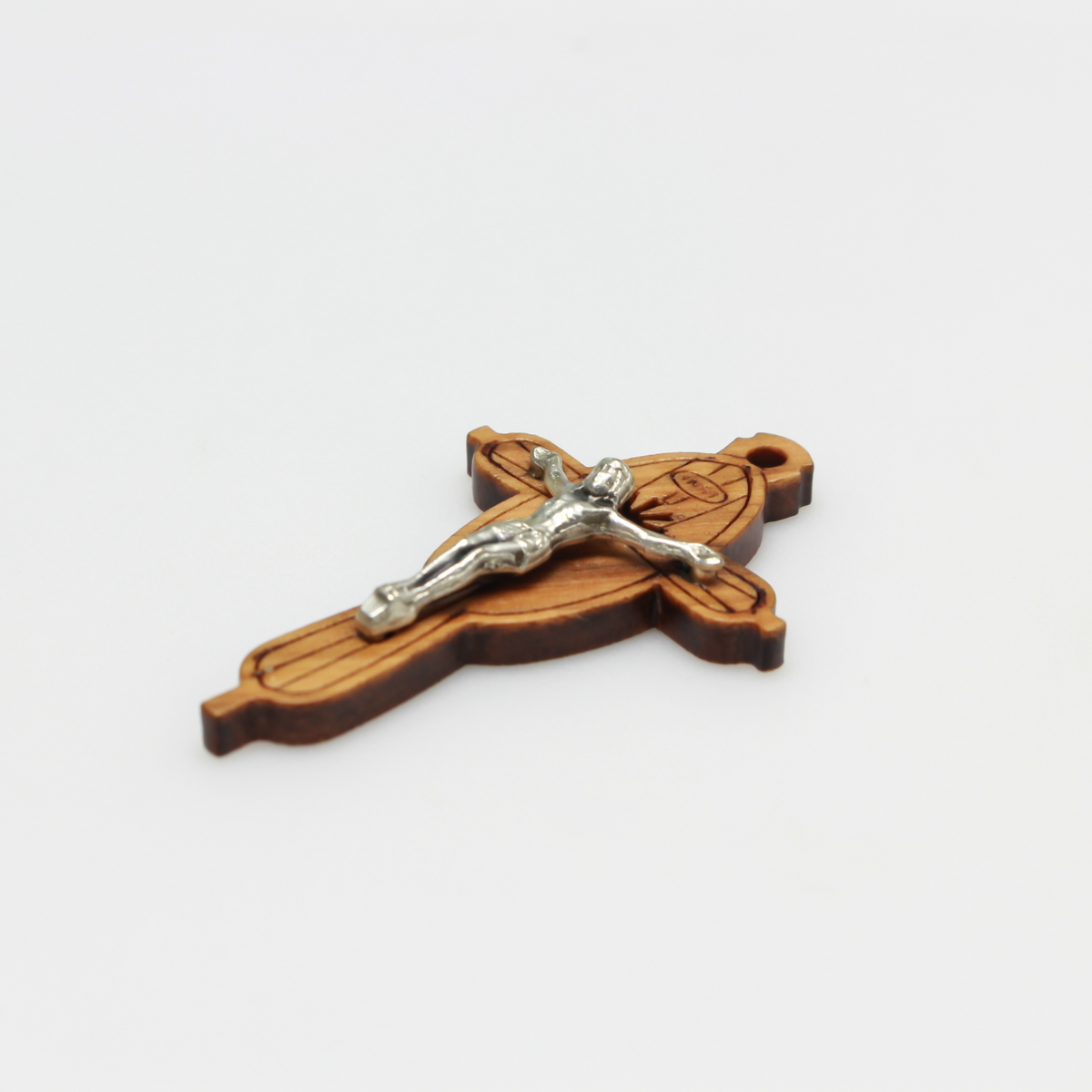 Beautiful handmade crucifix, made in Italy. The cross is made of genuine olive wood and the body of Christ is a zamac base alloy with genuine oxidized silver-platin