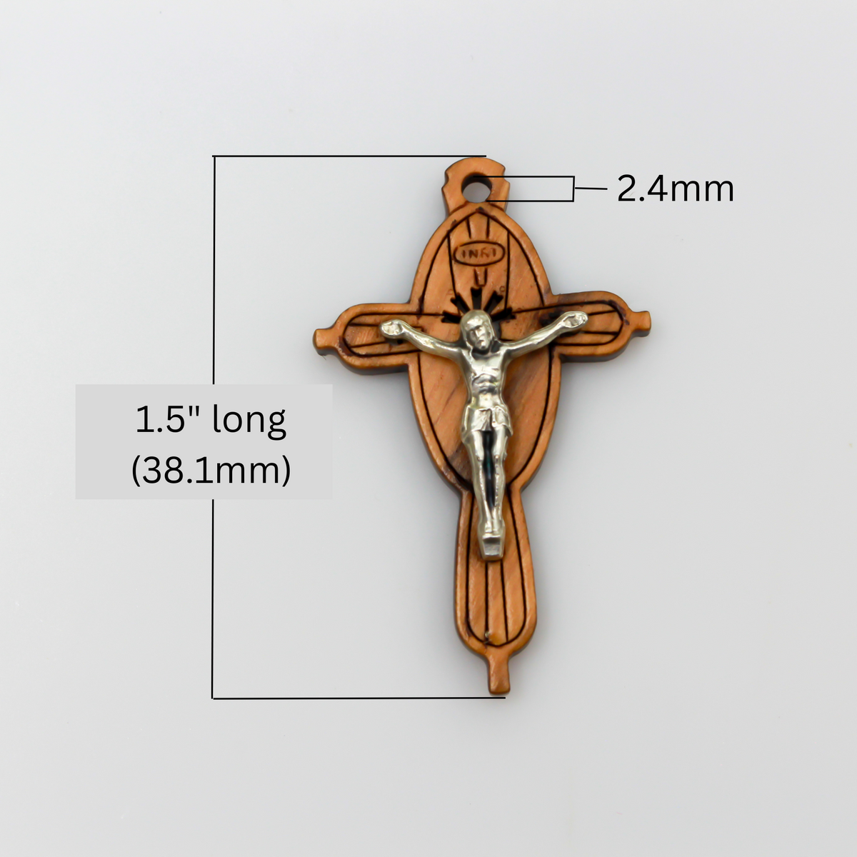 Beautiful handmade crucifix, made in Italy. The cross is made of genuine olive wood and the body of Christ is a zamac base alloy with genuine oxidized silver-platin