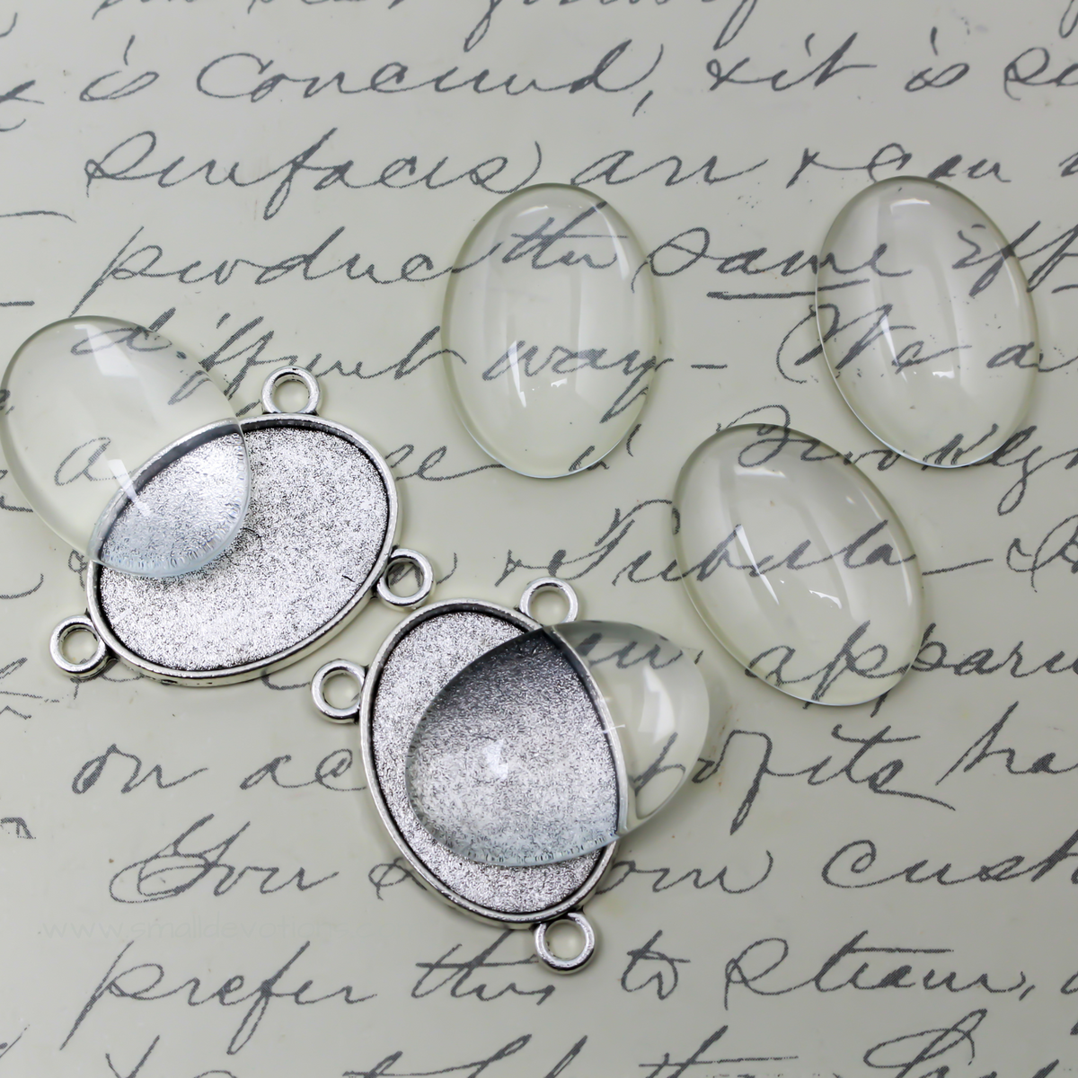 Clear Glass Oval Cabochons 18x25mm for Rosaries, Pendants, Magnets - 20pcs