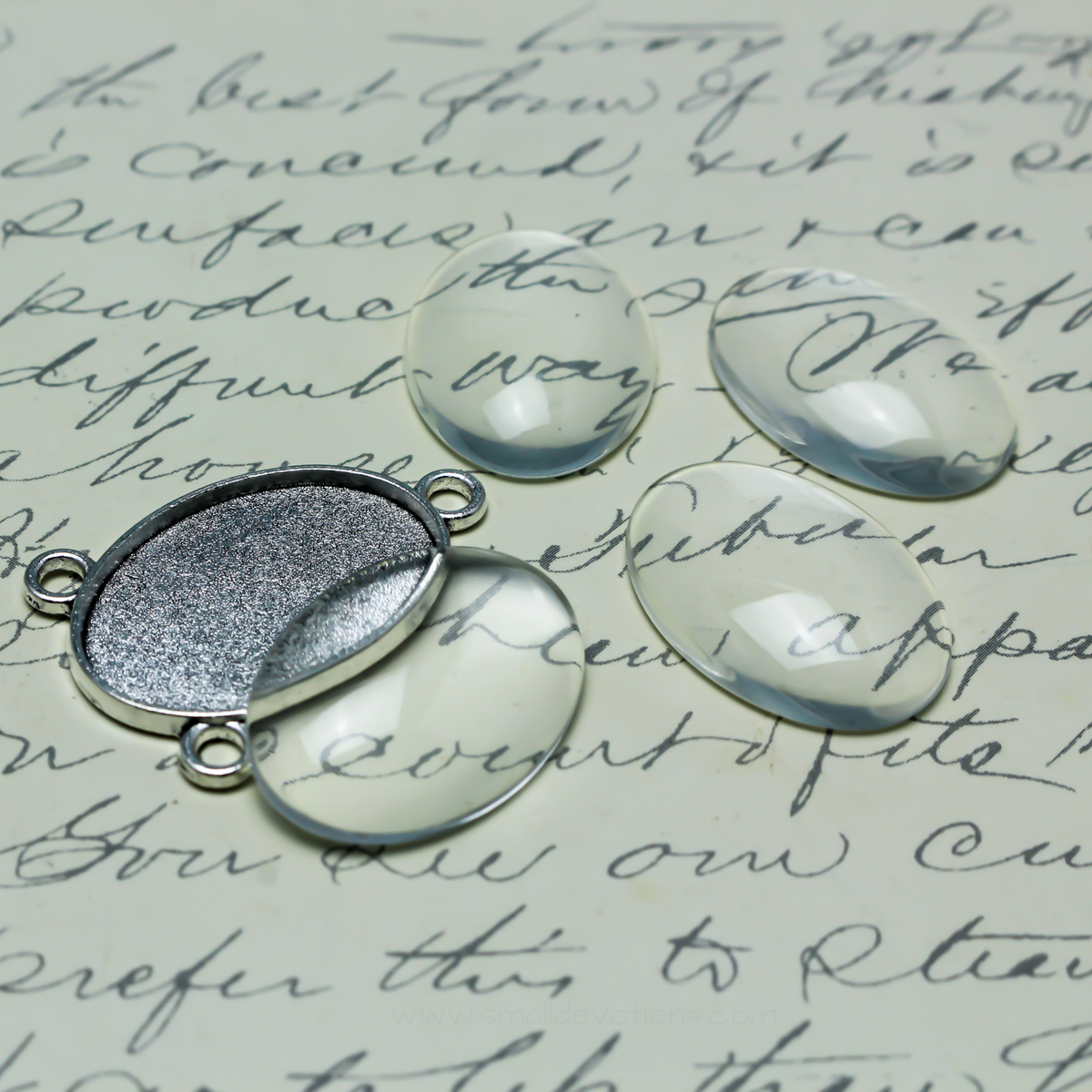 Clear Glass Oval Cabochons 18x25mm for Rosaries, Pendants, Magnets - 20pcs
