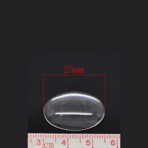 Clear Glass Oval Cabochons 18x25mm for Rosaries, Pendants, Magnets - 20pcs