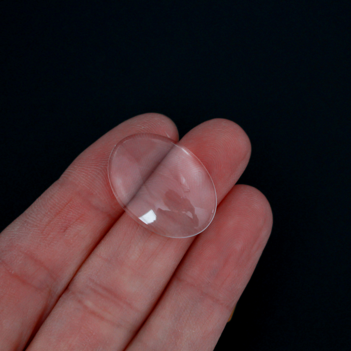 Clear Glass Oval Cabochons 18x25mm for Rosaries, Pendants, Magnets - 20pcs
