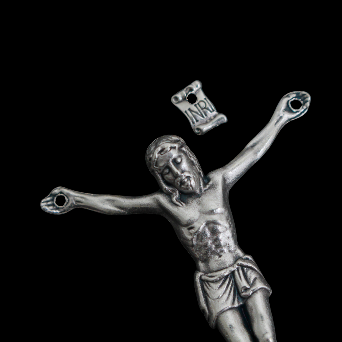 Silver Corpus for Crucifix - Body of Christ DIY 2-1/8" long w/ pre dilled 1mm holes