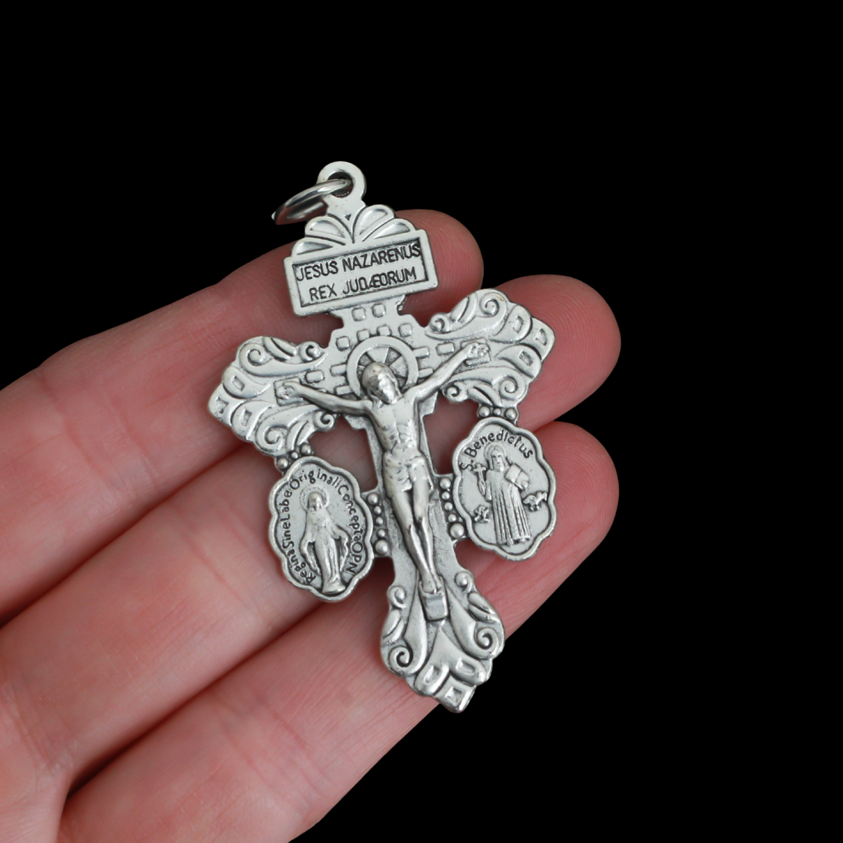 Three Way Pardon of Indulgence Crucifix, 3pcs Available in Silver, Gold, or Bronze 2-3/16" Long