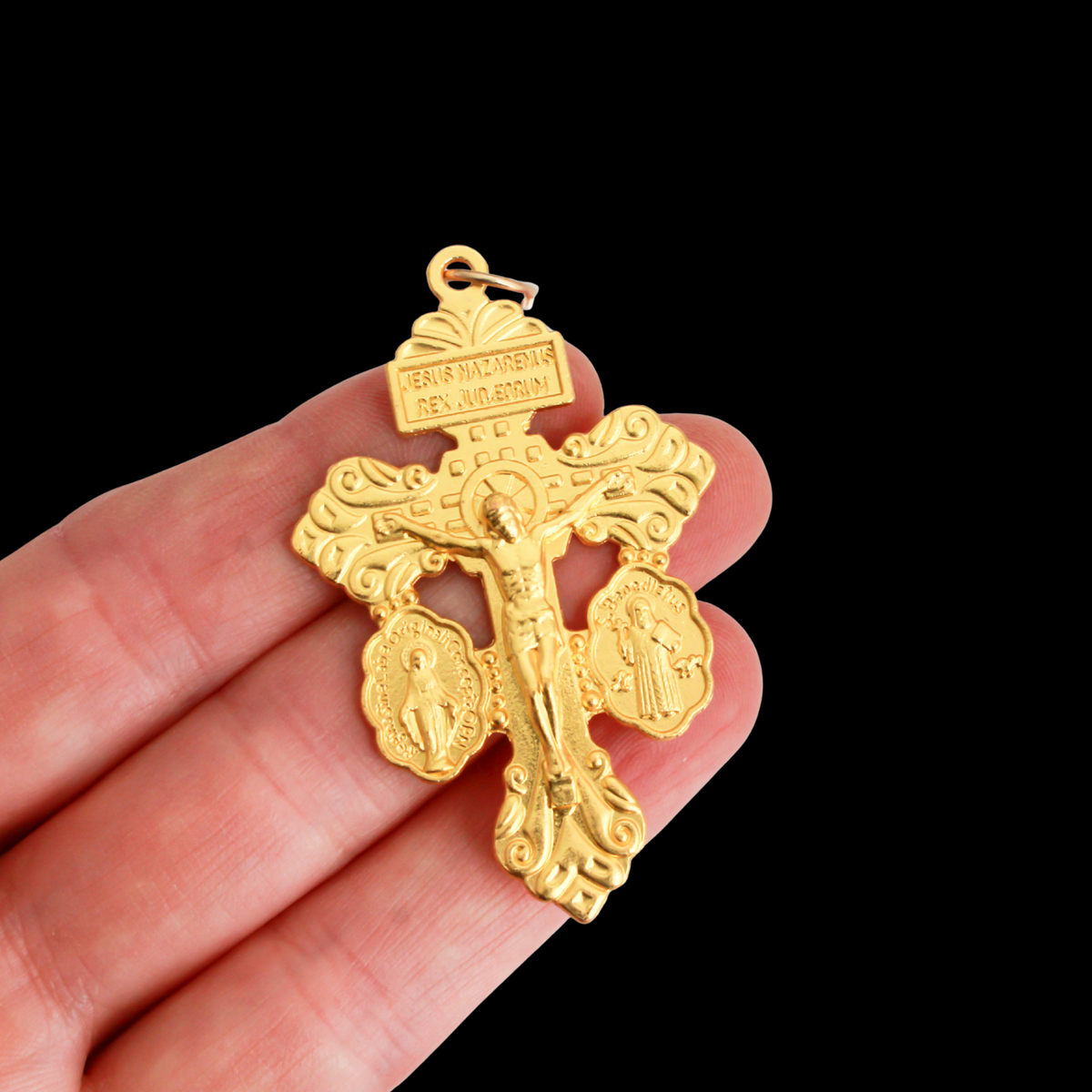 Three Way Pardon of Indulgence Crucifix, 3pcs Available in Silver, Gold, or Bronze 2-3/16" Long