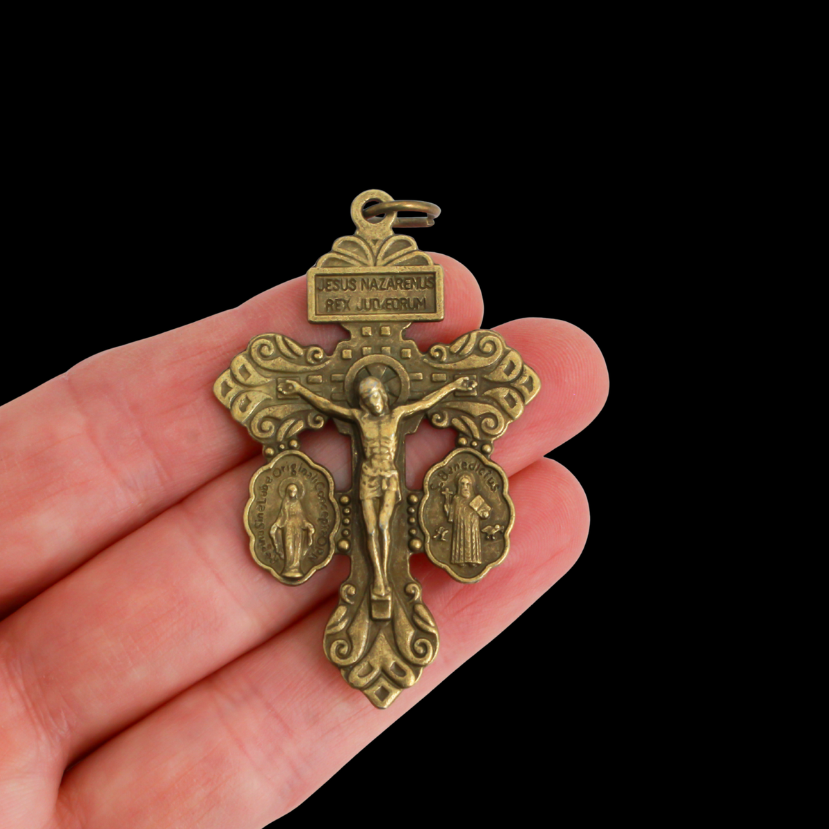 Three Way Pardon of Indulgence Crucifix, 3pcs Available in Silver, Gold, or Bronze 2-3/16" Long
