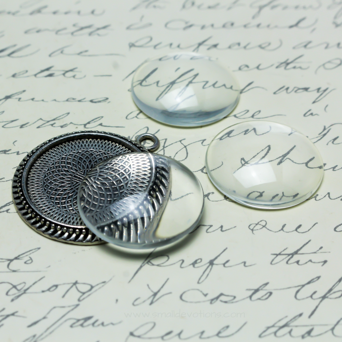 Clear Glass Cabochons 25mm Round for Rosaries, Pendants, Magnets - 20pcs