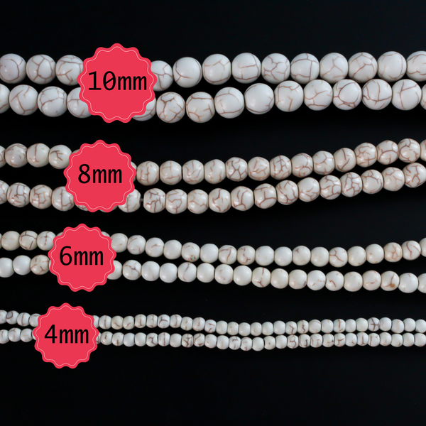 10mm Synthetic Magnesite Beads, One Strand - 40 beads