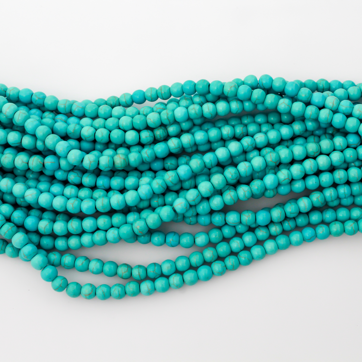 6mm round Beautiful synthetic howlite turquoise beads that are a practical alternative to real turquoise