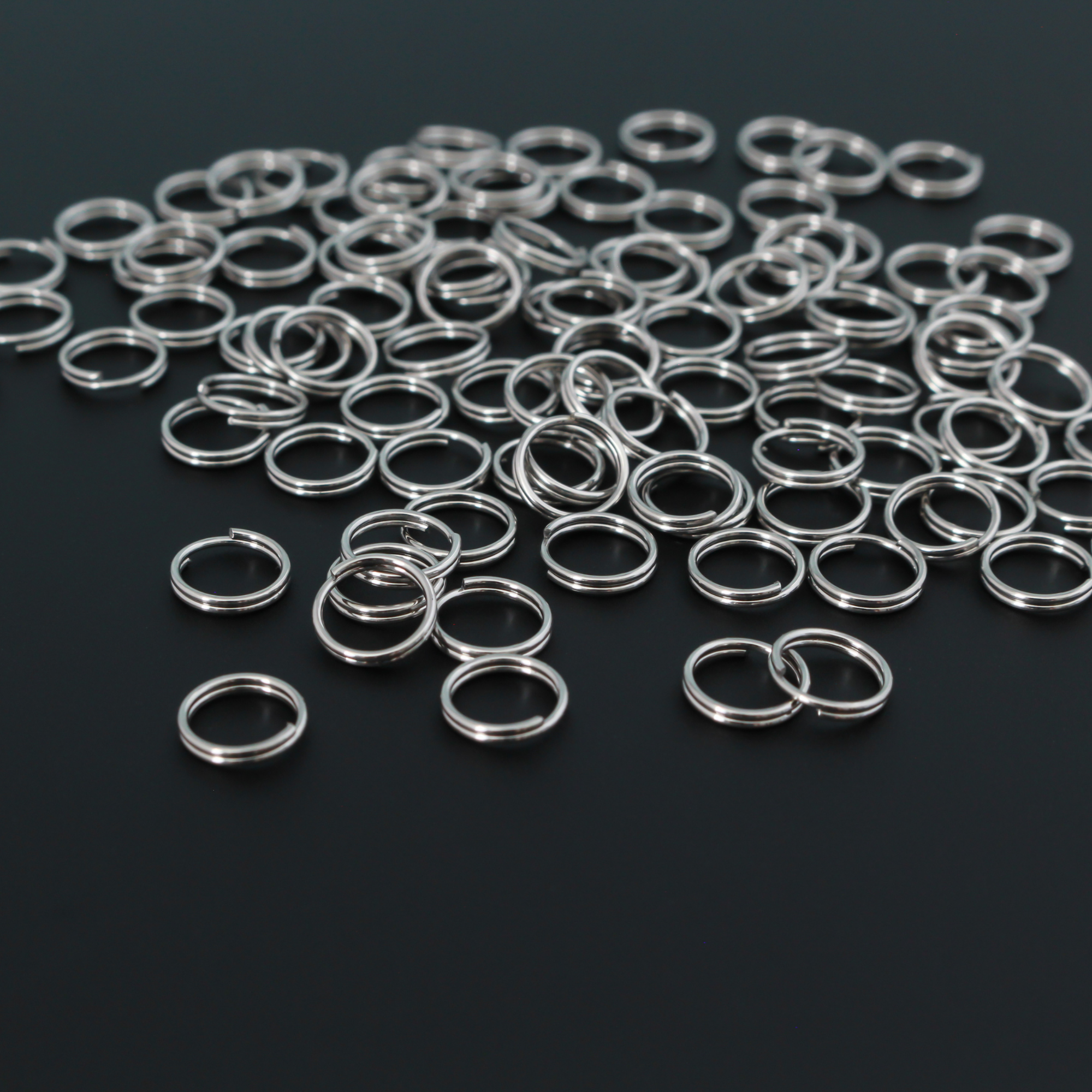 7mm Split Jump Rings - Stainless Steel Double Loop Rings, 100pcs