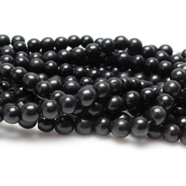 8mm Black Howlite Stone Beads, One Strand - 50 beads