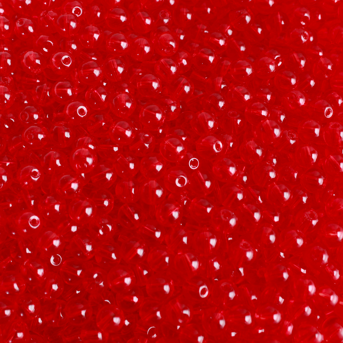 Red Transparent Glass Beads 8mm Round, Hole is 1.5mm - 60 beads