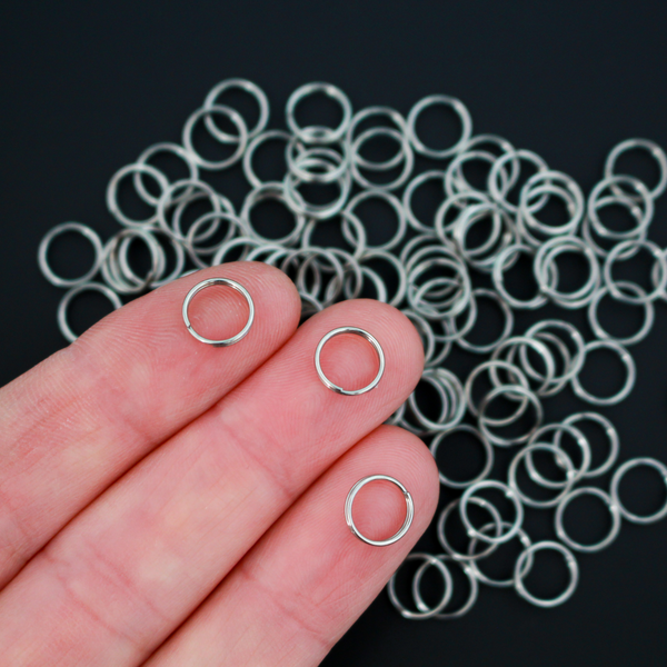 8mm Split Jump Rings - Stainless Steel Double Loop Rings, 100pcs