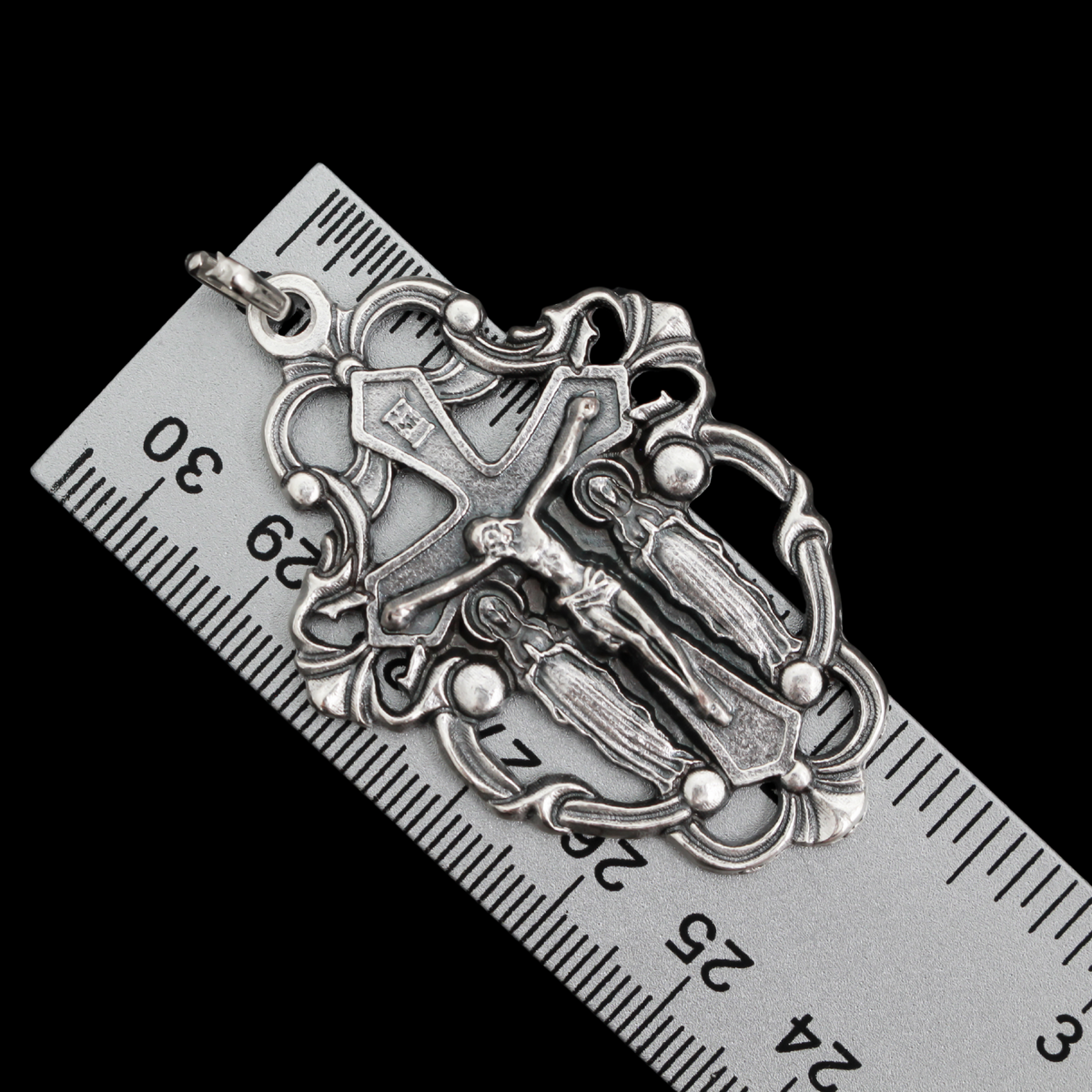 Large Ornate Rosary Crucifix - The Virgin Mary & John the Apostle in a Stabat Mater - John 19:26 Woman, Behold Your Son