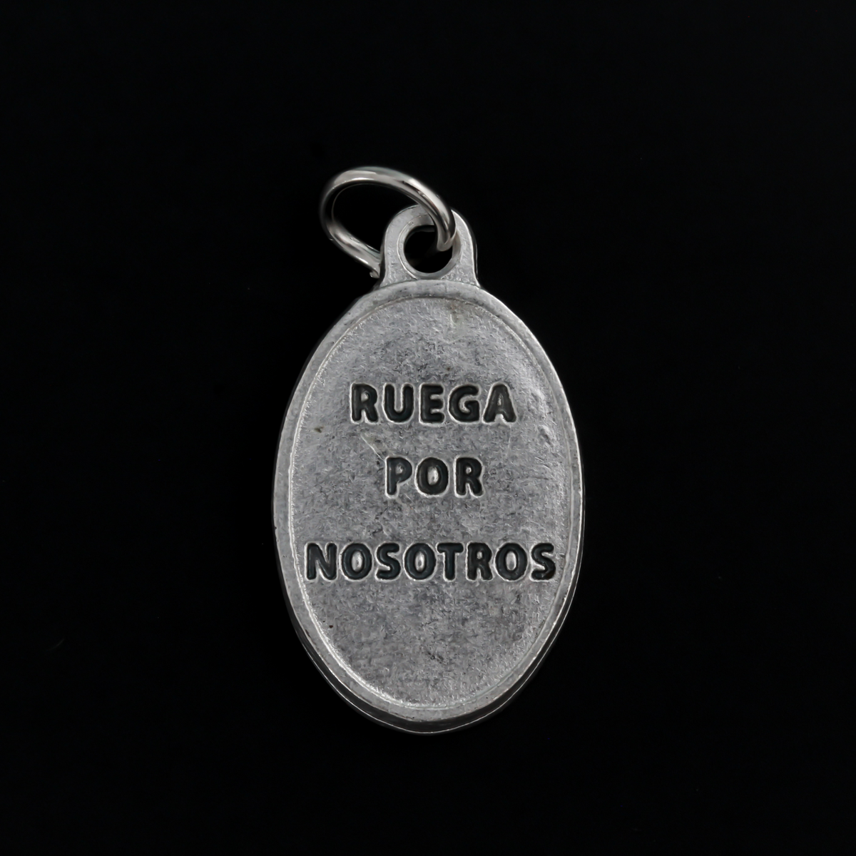Our Lady of Chiquinquirá medal that depicts Our Lady on the front and is marked "Pray For Us" on the back