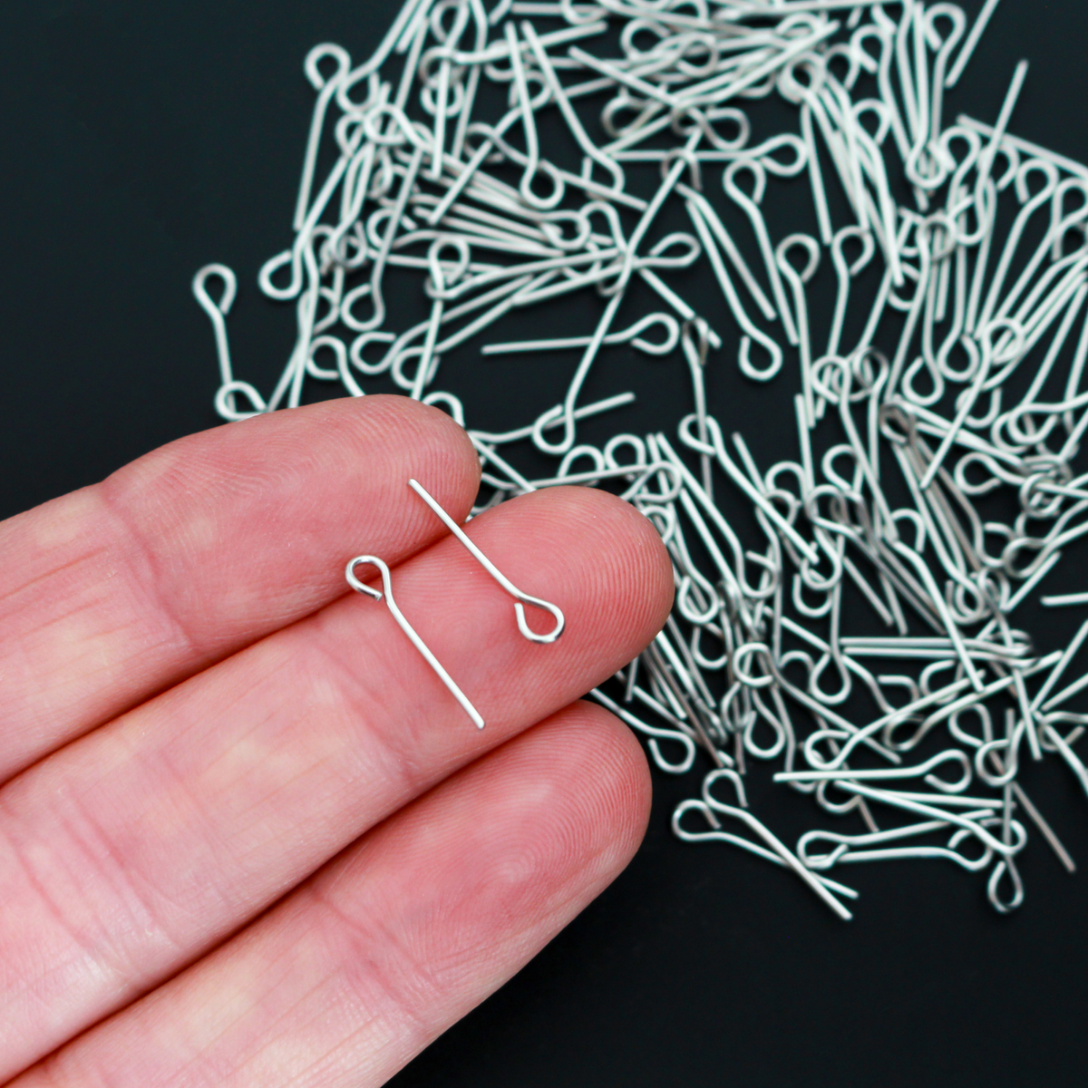 Stainless Steel Eye Pins 11mm Long x 0.7mm (21 Gauge) 20g which is approx 220pcs