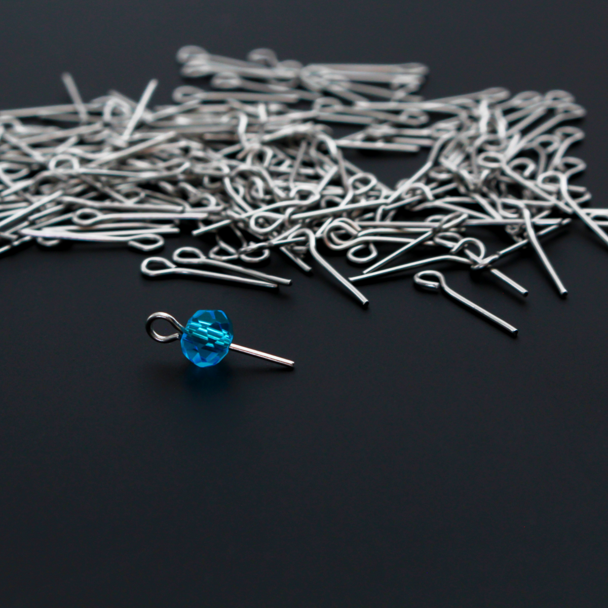 Stainless Steel Eye Pins 11mm Long x 0.7mm (21 Gauge) 20g which is approx 220pcs