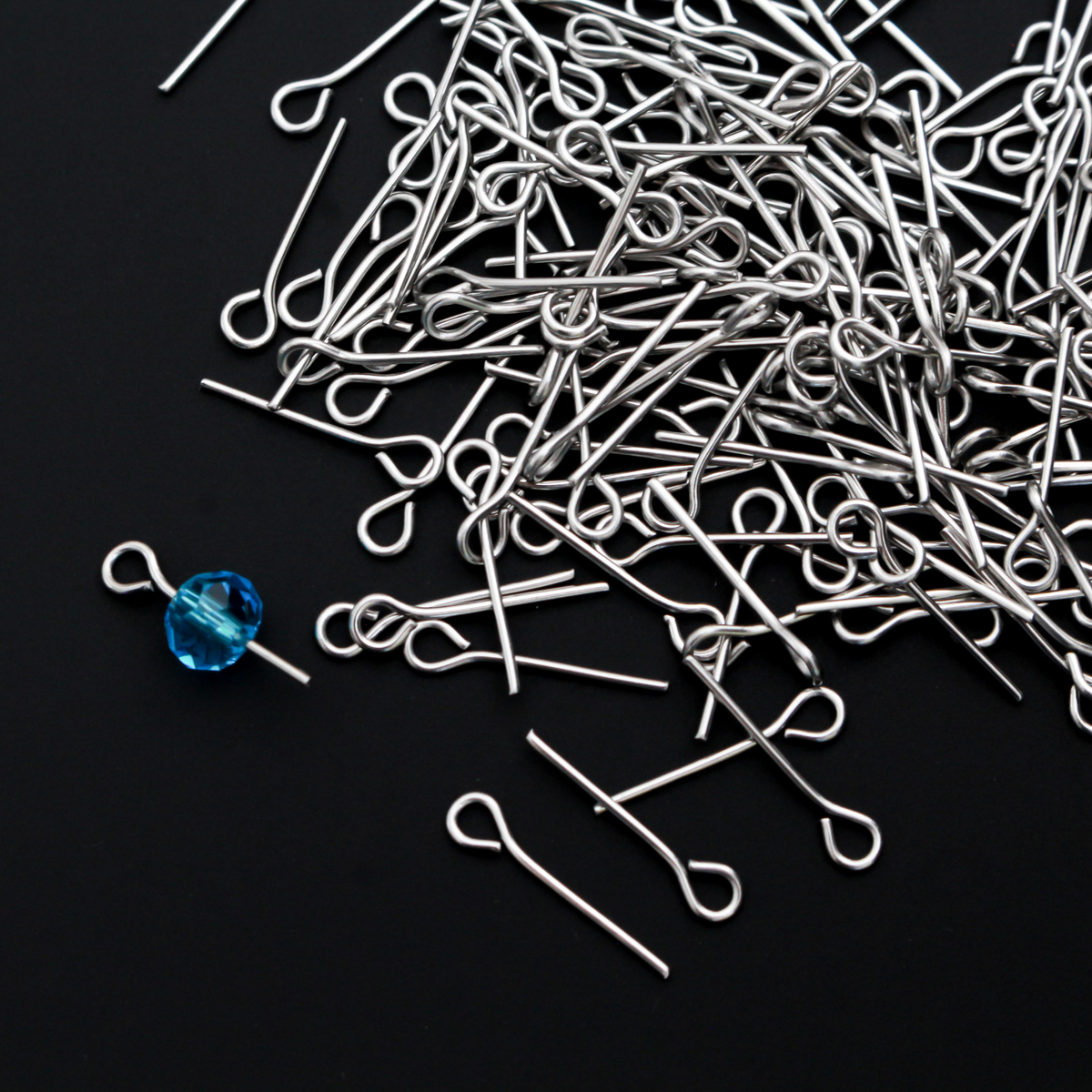Stainless Steel Eye Pins 11mm Long x 0.7mm (21 Gauge) 20g which is approx 220pcs