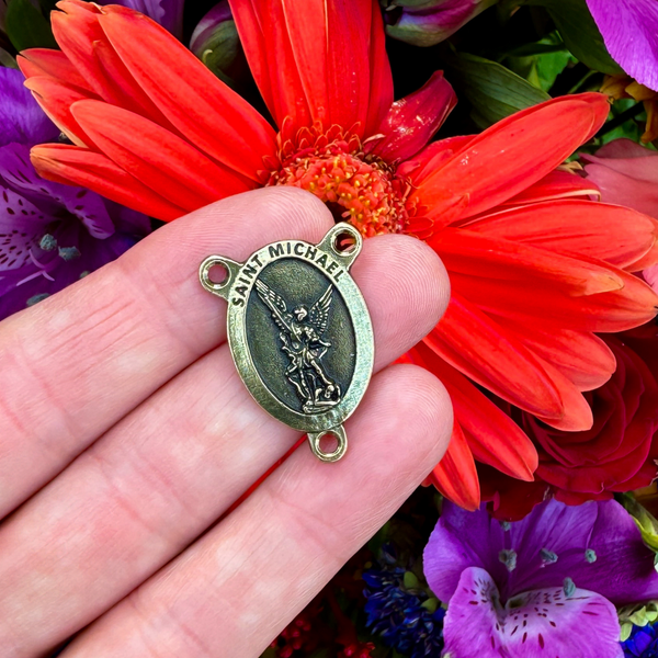 Bronze St. Michael Rosary Centerpiece - The Great Defender and Protector
