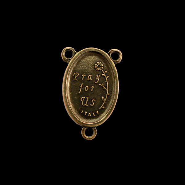 Bronze Our Lady of Guadalupe 1" Oval Rosary Centerpiece - Made in Italy