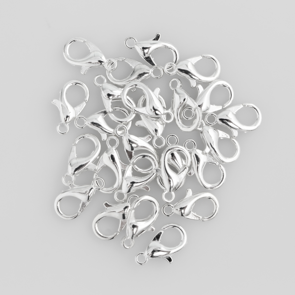 Antique silver lobster claw findings, 12mm long by 6mm wide
