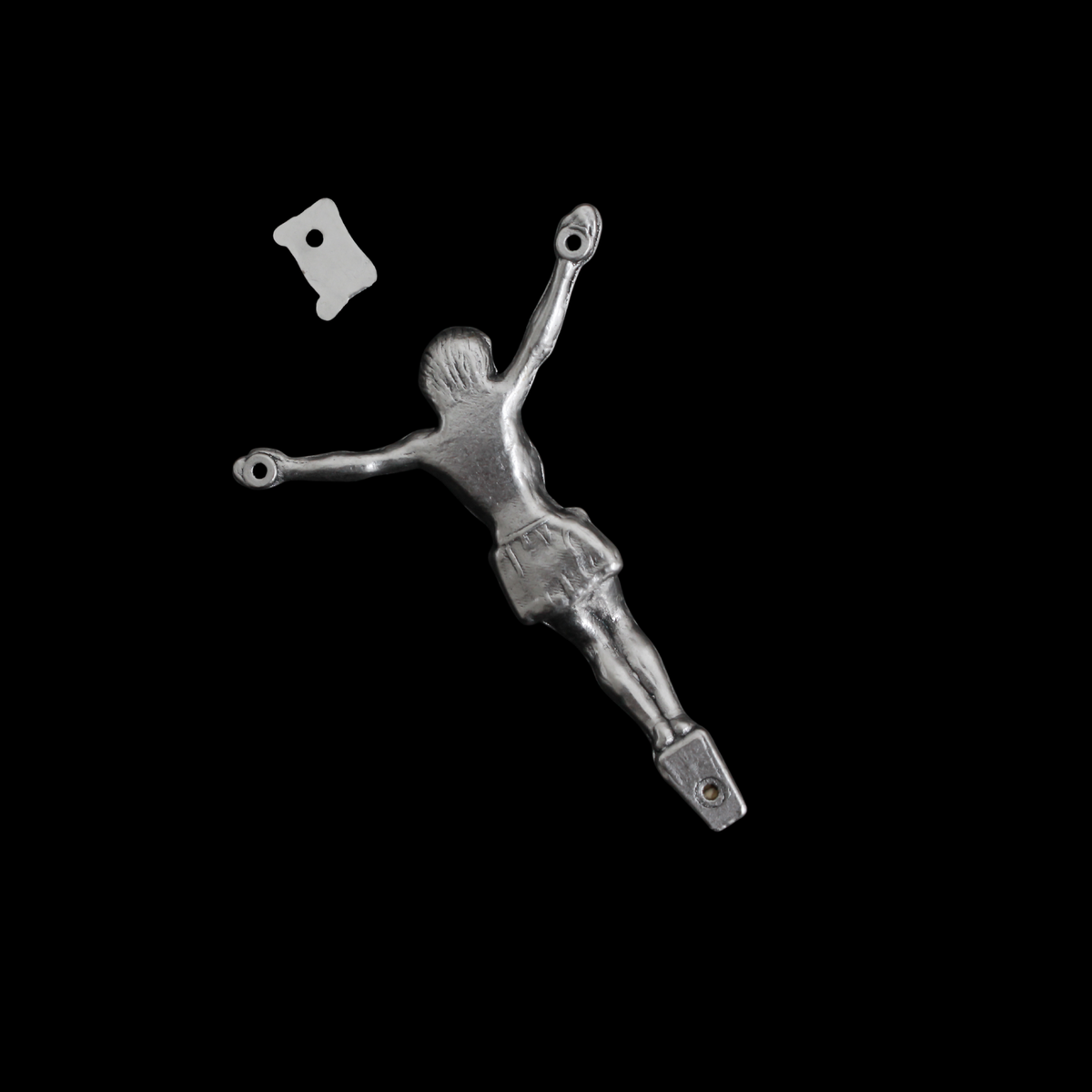 Silver Corpus for Crucifix - Body of Christ 2-1/2" long w/ pre dilled 2mm holes