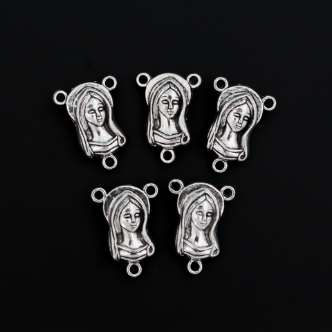 Blessed Virgin Mary rosary centerpiece with the Sacred Heart of Jesus on the backside