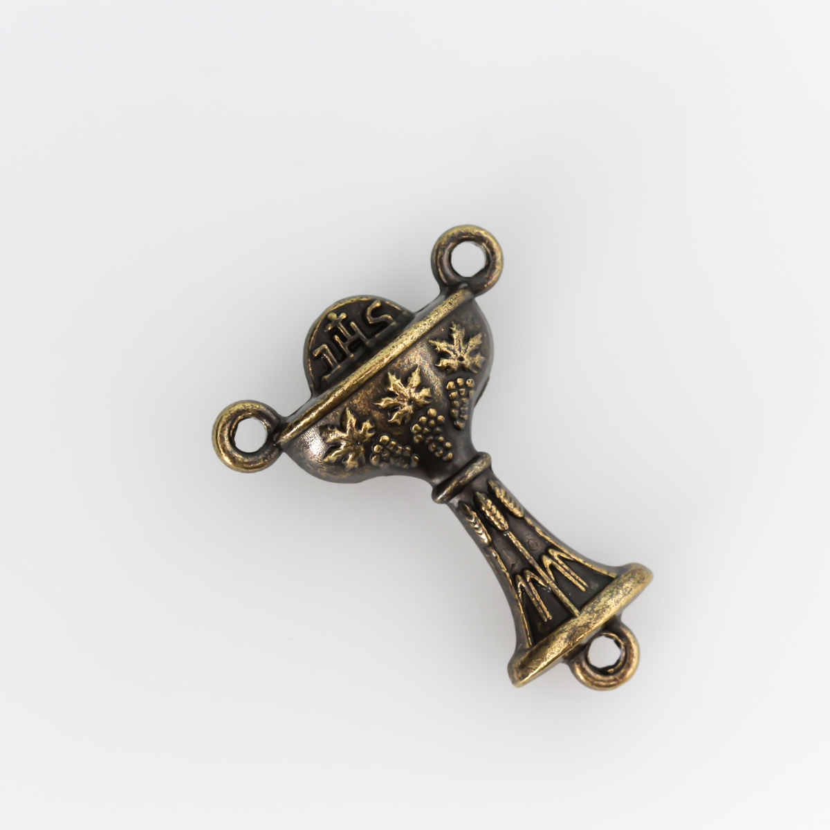Bronze Holy Communion Chalice rosary centerpiece that has the same design on both sides, 7/8" long