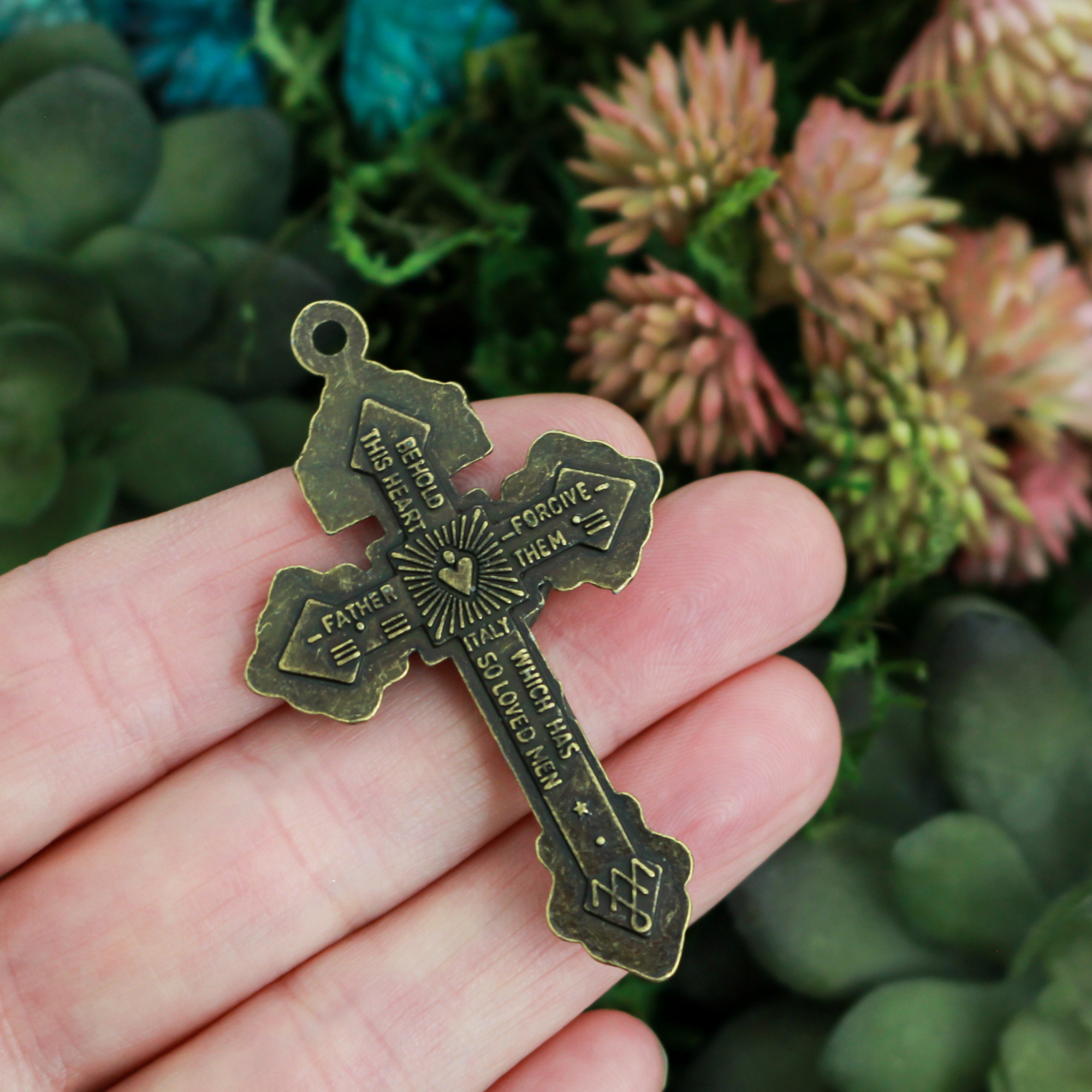 Bronze Indulgence Pardon Crucifix 2-1/8